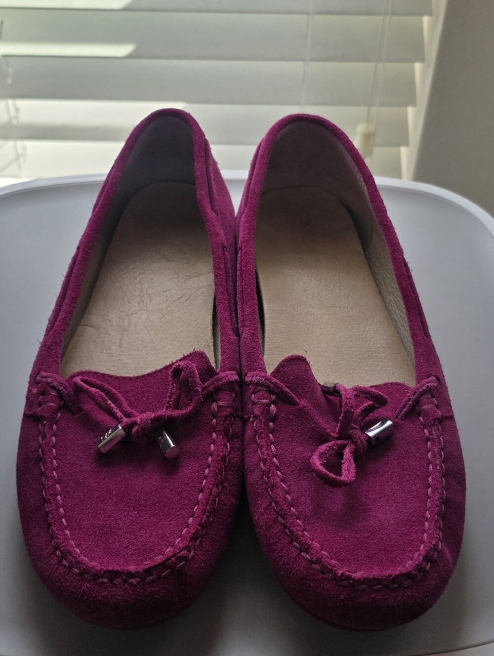Michael Kors fuschia suede moccasin loafers size 9